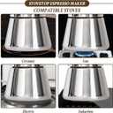 LAOION Stovetop Espresso Maker, 12Cup 17.5 oz Moka Pot, Stainless Steel Cuban and Italian Coffee Maker for Cafetera Cubana, Greca De Cafe Induction Stovetop Compatible, Coffee Gift for Home Travel