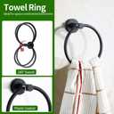 5pcs Bathroom Hardware Set, Matte Black Bathroom Hardware Set, Including 16" Hand Towel Bars, Toilet Paper Holders, Towel Rings, Robe Towel Hooks