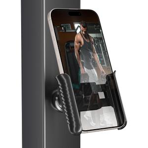 EFEALL Gym Magnetic Phone Holder, Memory Function, 360 Rotatable Phone Holder Magnet for Metal Surfaces/Gym/Golf Cart/Kitchen, Gym Phone Mount for 4.0-7.2 inch Phones