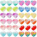 36Pcs Valentines Day Mini Pop Bubble Fidget Sensory Toys Mini Pop It Keychain Rainbow Silicone Simple Fidget Toys Fidget Relieve Anxiety Stress Hand Office Desk Toys for Kids Adults