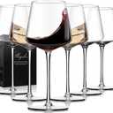 Physkoa Wine Glasses Set 6-18oz-LeadFree Wine Glass with Long Stem,Clear Stemmed Wine GlassesHandBlown Glassware Crystal Wine Gifts for Women Birthday Wedding, 6 Count