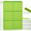 3-Pack Seed Sprouter Tray BPA Free PP Soil-Free Big Capacity Healthy Wheatgrass Grower Sprouting Container Kit (3Packs,Green Mesh Tray with 6 Zone,White Bottom Tray) (3packs Without Lids)