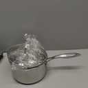 Cyrosa 3.5 Quart Stainless Steel Saucepan with Strainer Lid, Sauce Pot Sauce Pan for Stove Top, Two Side Spouts for Easy Pour, Dishwasher Safe