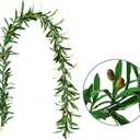 GWOKWAI Artificial Olive Leaf Garland, Olive Branch Wreath Ivy Vines Leaf Greenery Ornament for Wedding Backdrop Home Indoor Outdoor Wall Party Decoration