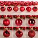 GameXcel Christmas Balls Ornaments for Xmas Tree - Shatterproof Christmas Tree Decorations Small Hanging Ball Red 1.6 Inch x 36 Pack