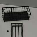 Cisily Black Sponge Holder for Kitchen Sink, Sink Caddy Organizer with High Brush Holder, Kitchen Countertop Organizers and Storage Essentials, Rustproof 304 Stainless Steel, Soap Dispenser Organize (Black)