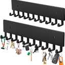 Key Holder Wall Mount with 10 Hooks - Key Rack Organizer for Entryway, Kitchen & Office, Screw-in Mounting, 2 Pack, 14 Inch