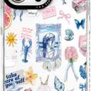 for iPhone 16 Pro Max 6.9" Case,Romantic and Design with Military-Grade Drop Protection, Soft Slim TPU Protective Cover with Camera Protection for Women & Girls-Ocean Collage Pattern Blue