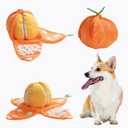 Nocciola Hide and Seek Plush Dog Toys, Orange Tangerine Interactive Dog Toy for Small Dogs, Puppy Squeaky Toy with Crinkle Papers, Puzzle Toy for Boredom, Nosework Pet Toy for Small Medium Dogs