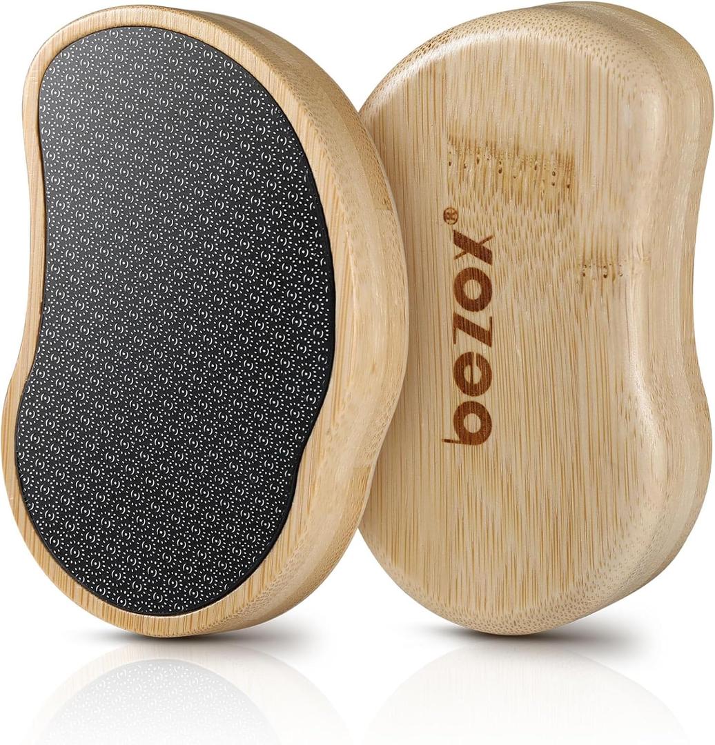 BEZOX Nano-Glass Pumice Stone for Feet Dead Skin, Eco-Friendly Pedicure Foot File Callus Remover - Bamboo Handle