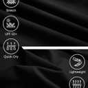 Men's Lightweight Quick Dry Hiking Running Pants Outdoor Sports Breathable Zipper Pockets Athletic Work Pants (Black, L)
