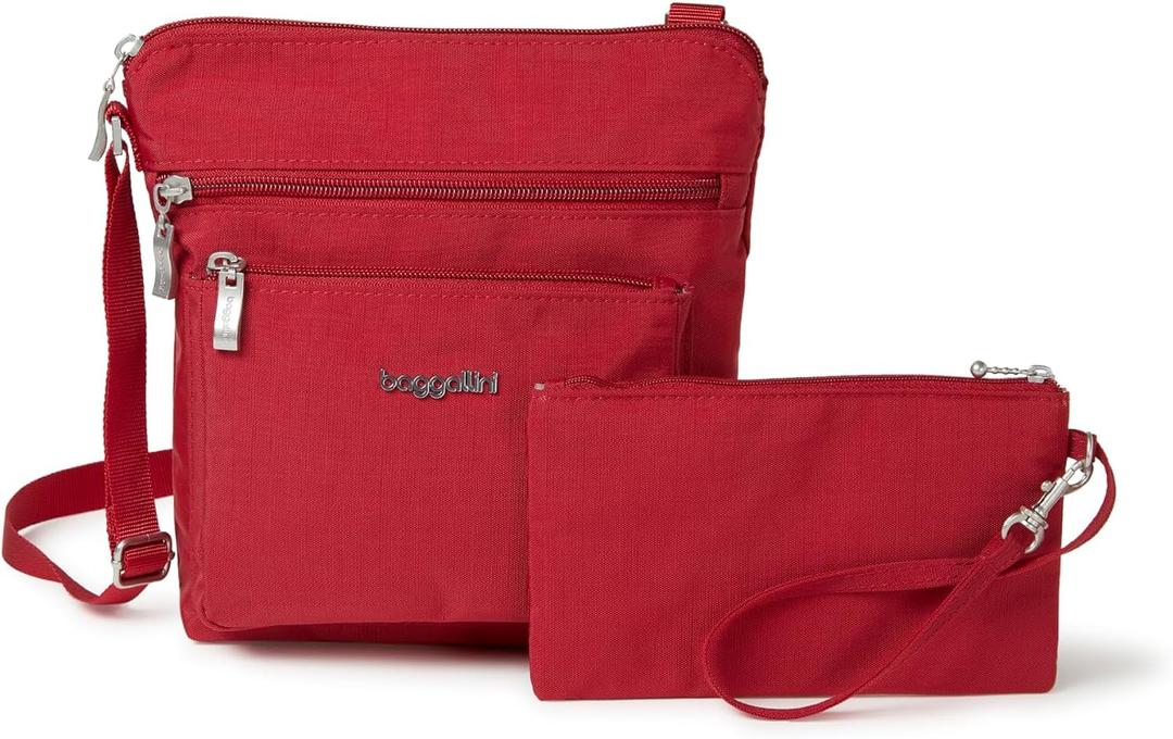 Baggallini Pocket Crossbody Bags for Women 8x8 Small Lightweight Durable Water-resistant Travel Purse W/Rfid