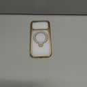 GUAGUA for iPhone 17 Pro Max Case with Stand, 360° Magnetic Rotatable Ring, Clear Back Plating Edge Invisible Ring Holder Slim Shockproof Protective Kickstand Phone Case for iPhone 17 Pro Max, Golden