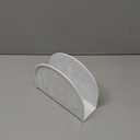 White Napkin Holder for Table, Iron Standing Napkin Dispenser for Kitchen Dining Room Cocktail Picnic Bar Modern Holders for Paper Mail Bills, Vertical Stripe Pattern Embossed