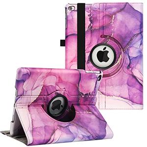 New Case for iPad 9.7 inch 2018 2017/ iPad Air 2 Case - 360 Degree Rotating Stand Protective Cover Smart Case with Auto Sleep/Wake for Apple iPad 5th/6th Generation (Marble Purple)