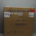 24" Bladeless Ceiling Fan with Light Remote, Low Profile Ceiling Fans with App Control, Smart Modern Ceiling Fans with Lights, 3 Dimmable LED Light for Bedroom, Living Room White