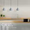 Modern Pendant Light, 6.6"x6.6"x7" Iron Hanging Fixture with Warm Oak Woodgrain, 15"-72" Adjustable Cord, E26 Socket, 4.7" Ceiling Canopy for Kitchen, Hallway  Ashwood Gray