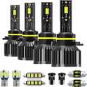 Light Bulbs Fit for Honda Civic 2005-2011,High Low Beam Combo 9005 9006 Lights with Cooling Fan,600% Brighter Powersports Bulbs Interior Light Kit,Plug and Play,10PCS