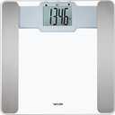 Taylor Digital Body Composition Bathroom Scale 11.8" Tempered Glass Platform, 400 lb Capacity Weight Monitor with Athlete Mode, 6 User Recognition & Body Analysis Features (Clear)