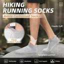 Lapulas Merino Wool Ankle Hiking Running Socks for Men Women Breathable Compression Thick Athletic No Show Socks 6 Pairs (Black, XL)