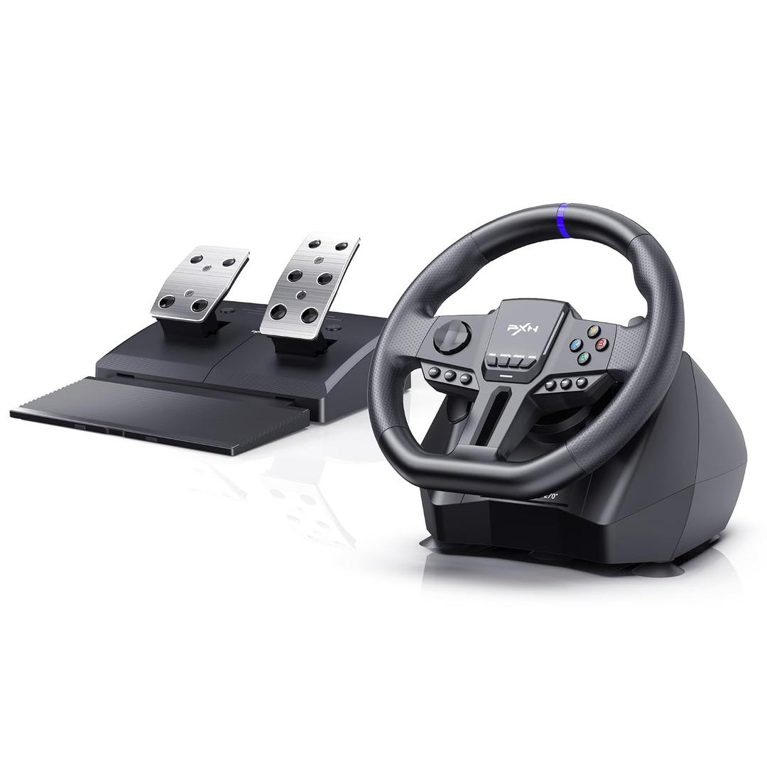 PXN PC Racing Wheel, V900 GEN2 Universal Usb Car Sim 270/900 Degree Race Steering Wheel with Pedals for PC, PS3, PS4, Xbox One, Xbox Series X/S, Switch