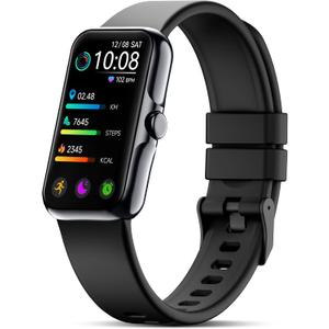 Health Fitness Tracker, Smart Watch with 24/7 Heart Rate and Blood Oxygen Monitor, Sleep Tracker with IP68 Waterproof, Activity Tracker Pedometer Step Counter for Women Men (Deep Black)