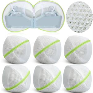 Shappy 6 Pieces Bra Washing Bag for Laundry Mesh Wash Lingerie Underwear Brassiere Washing Bags with Zipper for Women Laundry Storage (7.87 Inch,Green)