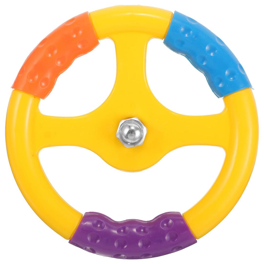 Toyvian Steering Wheel Toy: Plastic Steering Wheel for Bumper Cars, Baby Driving Toy with Screw, Simulated Driving Experience for Bumper, Racing, Rocking, Infant Car(Yellow)