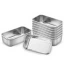 LIANYU Mini Loaf Pan for Baking Bread, 8 Pack 6.3 x 3.5 Inch Stainless Steel Small Bread Loaf Pan for Homemade Meatloaf, Tin Loaf Baking Pan Perfect for Banana Sourdough Sandwich, Dishwasher Safe