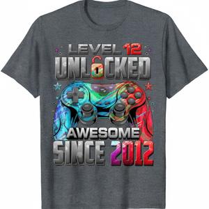 Level 12 Unlocked Awesome Since 2013 12 th Birthday Gaming T-Shirt Size S