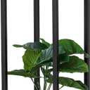 Tall Plant Stand Indoor,31 Inch Plant Stands,2 Tier Metal Plant Stand with Heavy Duty Wood,Black