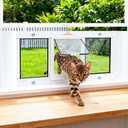 Homegroove Cat Door for Window, Adjustable Fits to 27"-32" Width Window Pet Door for Cat & Doggy, Aluminum Frame Window Cat Door Insert to Control Pet Access (27-32inch)