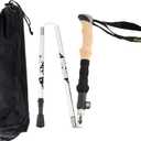 Aluminum Collapsible Ultralight Travel Trekking Hiking Pole for Men and Women (Fits 5'3" - 6'2") (1 PC(1 Pole), Silver)