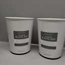 Bath Bliss 5 Liter Small Wastebasket | 2 Pack | Round Open Top | Trash Can | Bathroom | Bedroom | Kitchen | Office | Dorm | Disposal Waste Bin | Garbage | White