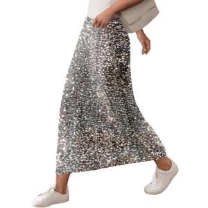 SOFIA'S CHOICE Women Sequin Skirts High Waisted Sparkly Midi Skirt Club Night Out (X-Large)