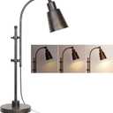 LALISU Metal Desk Lamp Rustic Task Lamp Black Adjustable, Industrial Style Lamp with On/Off Switch, Vintage Work Reading Lamp for Bedroom, Study Room &Office, ETL Certificate. (Black)