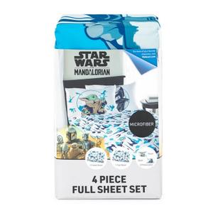 Yoda Kids 4-Piece Full Sheet Set, Microfiber, White, Star Wars