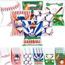 Wesnoy 300 Pcs Baseball Goodie Gift Bags Baseball Party Favor Candy Treat Snack Plastic Bags Bulk with Handle for Kids Birthday Party Classroom School Sport Teams Events Supplies