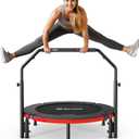 BCAN SP3 40"/48" Foldable Mini Trampoline, Rebounder Trampoline for Adults, U/T Adjustable Foam Handle, Exercise Rebounder for Adults Indoor/Garden Workout, Max Load 330lbs/440lbs-40T-Green