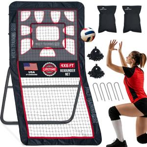 Heavy-Duty Lacrosse Rebounder for Backyard 4x7 ft/4x6 ft Volleyball Rebounder Net Bounce Back with Adjustable Angles