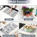 Stone Dish Drying Mat for Kitchen Counter24x16 Collapsible Diatomaceous Earth Mats Quick Drying Absorbent Dish Mat,Non-Slip Countertop & Bath Mat for Dishes Cups Bottles,Light Gray