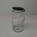 Mason Craft & More Glass Clamp Jar With Black Lid, 3.5 L 