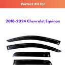 KPY Rain Guards Fit for 2018-2024 Chevrolet/Chevy Equinox, Out-Channel Window Visors Vent Wind Deflectors 4PC, Car Accessories for 18-24 Equinox