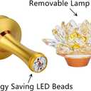 1 Pair - Colorful LED Crystal Lotus Buddhist Lamp, Gradient Buddha Light for Worship, Prayer and Display-Friendly Material for Buddha Occasions, Buddhist Supplies, USB Rechargeable Lotus Light - 8 in