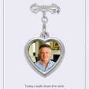 Ukodnus Personalized Bridal Bouquet Charm with Photo, Wedding Bouquet Memorial Charm, In Loving Memory Remembrance Pin for Bride, Memorial Gifts for Bride Remembrance Mom Dad in Heaven
