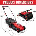 MZK 20V 13" Electric Lawn Mower, Brushless Cordless Lawn Mower with 4-Position Height Adjustment, Walk-Behind Push Mowers with 8 Gallon Grass Bag, 2 x 4.0Ah Batteries & Charger Included