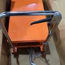 VEVOR Hydraulic Lift Table Cart, 330lbs Load Capacity 50 Inch Lifting Height, Manual Single Scissor Lift Table with Non-Slip Pad and 4 Wheels, Alloy Steel, Orange