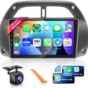 8 CORE 2G+64G Car Radio for Toyota RAV4 2001 2002 2003 2004 2005 2006 with Wireless CarPlay & Android Auto,9'' IPS Touch Screen Car Stereo with Mirror 32-Band DSP Link BT5.0 GPS WiFi HD Backup Camera