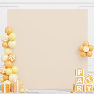 Square Arch Cover 6.6x6.6FT Beige Wedding Arch Cover Back Drop Fabric Stretchy Arched Frame Cover Spandex Arches Stand Covers Garland Backdrop Covers Panels for Wedding Party Decor