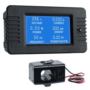AC 80-260V 100A Multi-Function Power Monitor LCD Digital Display Voltage Current Frequency Power Factor Energy Meter Ammeter Voltmeter with Split Core Current Transformer